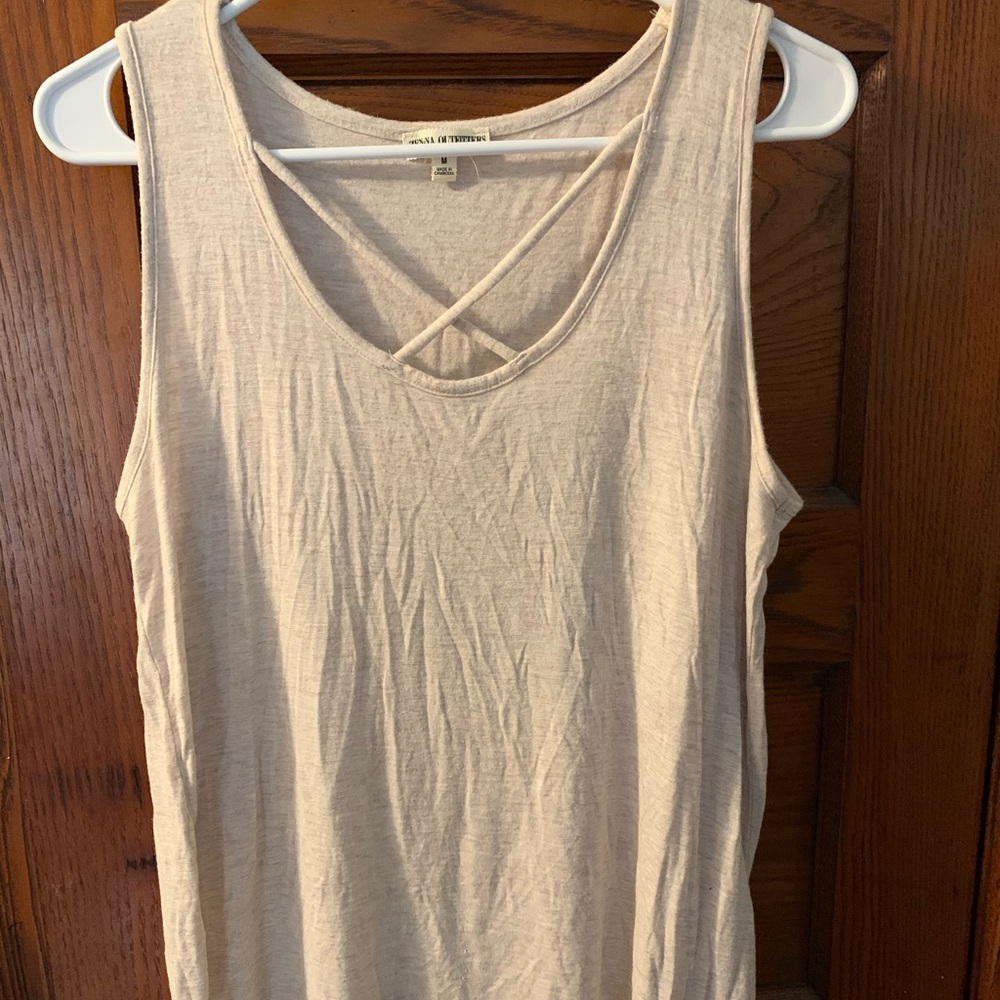 Cross Front Tank - Beige